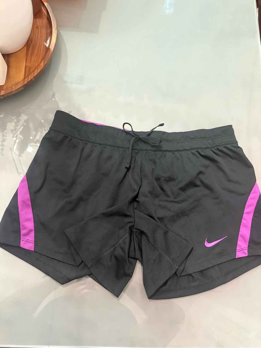 Nike Black Athletic Shorts with Pink Accents